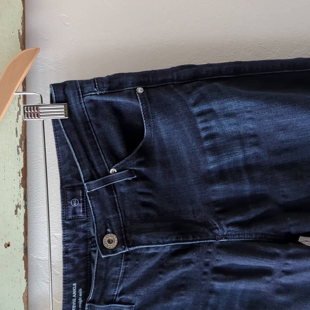 AG I Dark Blue Demin Slim Straight STEVIE Ankle Jeans, 28R/6